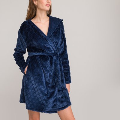 Халат с капюшоном из флисового трикотажа LA REDOUTE COLLECTIONS