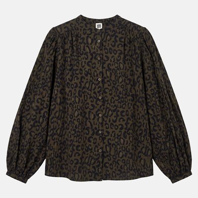 Chemise col mao oversize imprimé léopard, Signature LISE LA REDOUTE COLLECTIONS