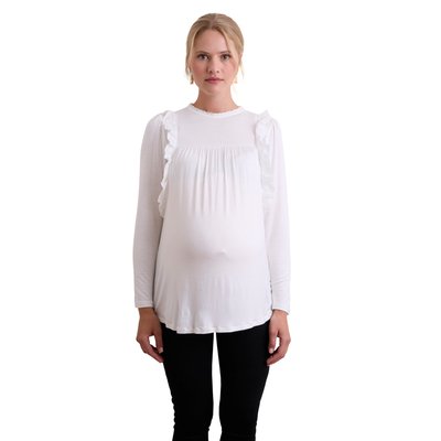 T-shirt blouse de grossesse volants en broderie anglaise VERTBAUDET