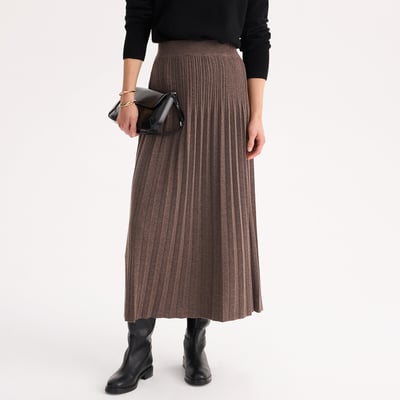 Gonna a pieghe in maglia di lunghezza midi ANNE WEYBURN