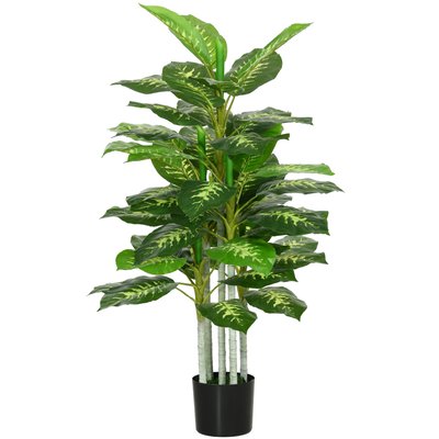 Plante artificielle Calathea H. 120 cm feuilles réalistes pot inclus HOMCOM