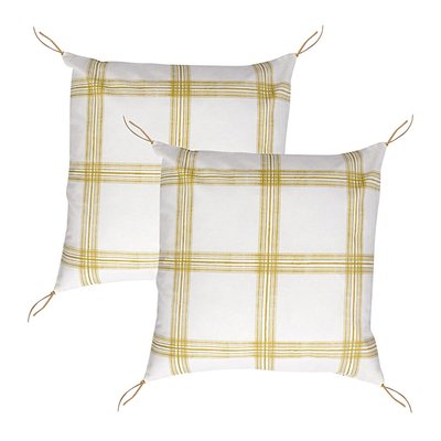 Lot de 2 housses de coussin coton MADRAS FEBRONIE