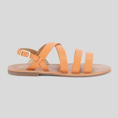Sandales croisées en cuir responsable MONOPRIX