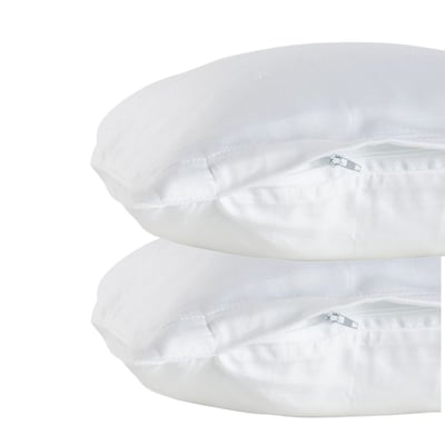 Lot de 2 taies d'oreillers unies coton ESSENTIAL TODAY