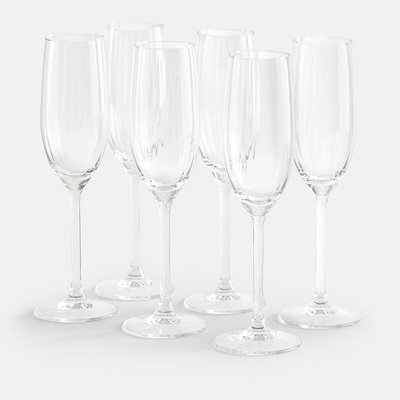 Lot de 6 flutes en verre plissé, Pliso LA REDOUTE INTERIEURS