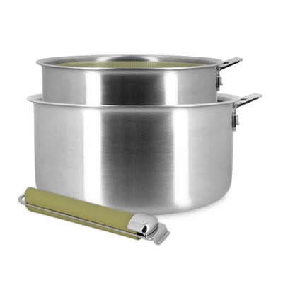 Lot de 2 casseroles 16/20cm en acier inoxydable, AGLAE MENASTYL