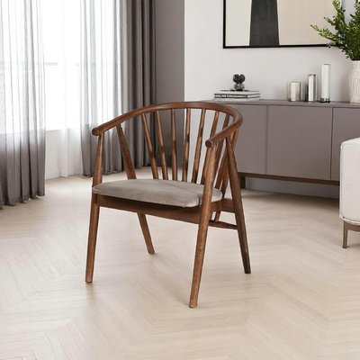 Chaise à barreaux - velours taupe TENA PIER IMPORT