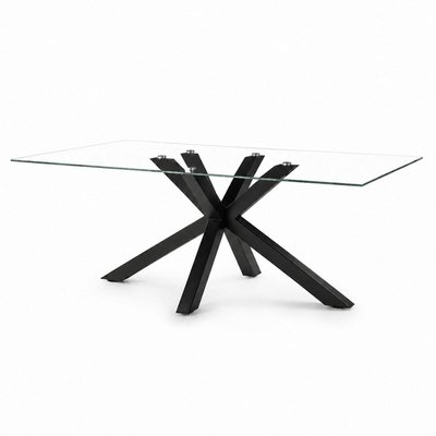 Table en verre pied central 6 places ALBA PIER IMPORT