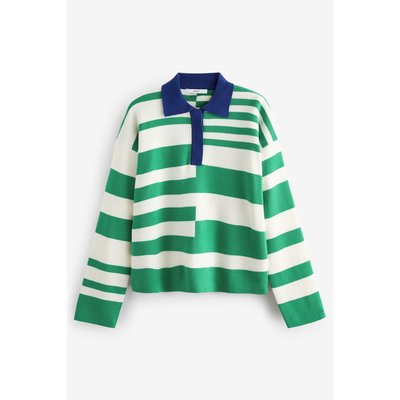 Polo en maille rayée à manches longues NEXT