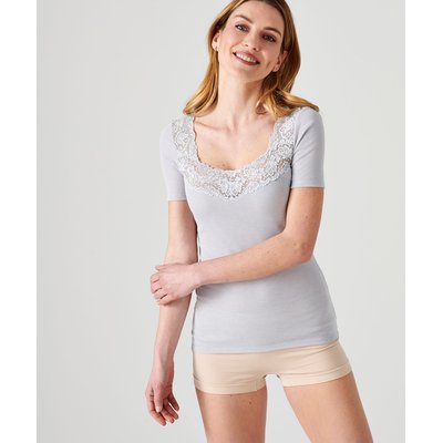 Tee-shirt dentelle, manches courtes DAMART