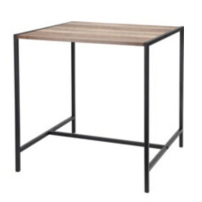 Table d'appoint carrée bois et métal noir 49x49x49cm WADIGA