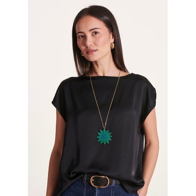Collier pendentif fleur avec perles LA FEE MARABOUTEE