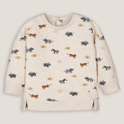 Sweat en molleton, pressionné dos, motif animalier LA REDOUTE COLLECTIONS