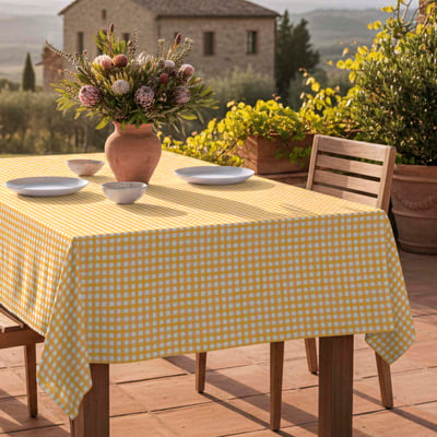 Nappe anti-taches Avignon Jaune - 100% coton - NAF NAF HOME