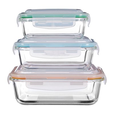 Set of 3 Glass Food Storage Containers SO'HOME