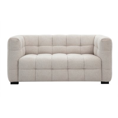 Canapé design 2 places en tissu effet velours texturé beige CORTO MILIBOO