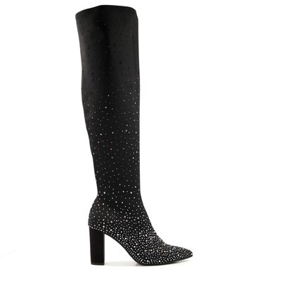 Bottes au genou ornées de pierres fantaisie - SCENIC DUNE LONDON