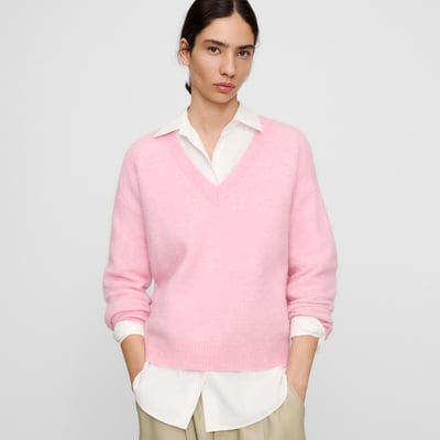 Pull avec alpaga à col V ADOLFO DOMINGUEZ
