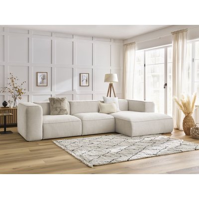 Canapé d'angle fixe 4 places en tissu texturé, ZEPHYR BOBOCHIC