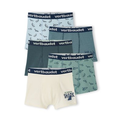 Lot de 5 boxers stretch "requins" VERTBAUDET