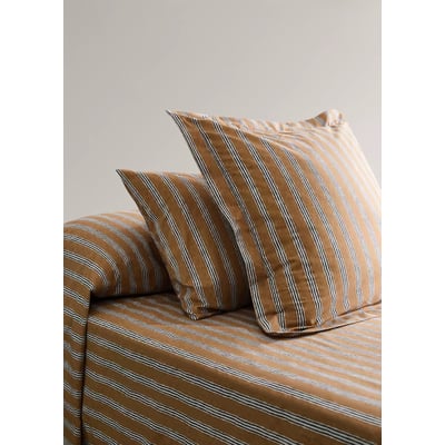 Deux taies d’oreiller percale de coton rayures tricolores 50x75 cm MANGO HOME