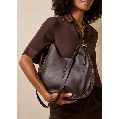 Sac hobo en cuir grainé LA FEE MARABOUTEE