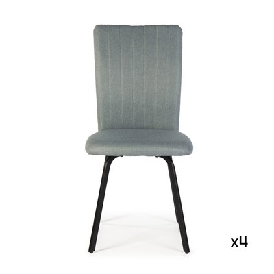 Lot de 4 chaises en tissu avec pieds en métal noir L47,5 cm - PRETTY CALICOSY