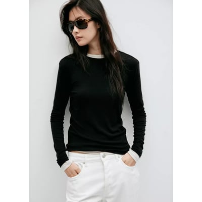 T-shirt ajusté manches longues MANGO