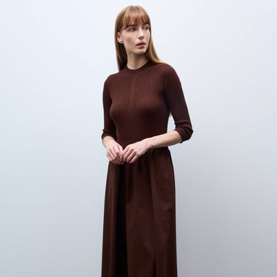Robe longue bi-matière MONOPRIX