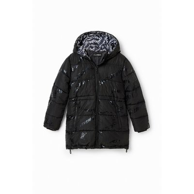 Manteau long matelassé texte DESIGUAL