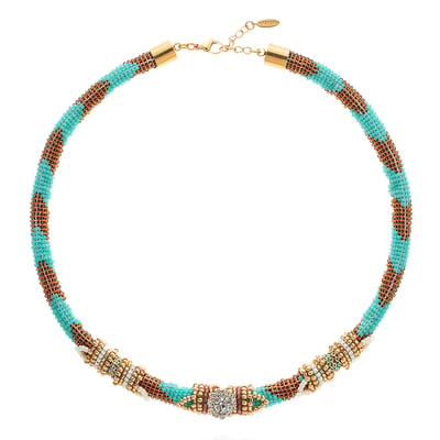 Collier perles tissées cabochon central SHERANE HIPANEMA