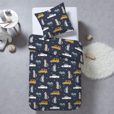 Parure housse de couette enfant + taie coton, Auto C DESIGN HOME TEXTILE
