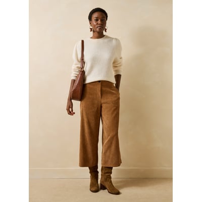 Pantalon cropped en velours côtelé LA FEE MARABOUTEE