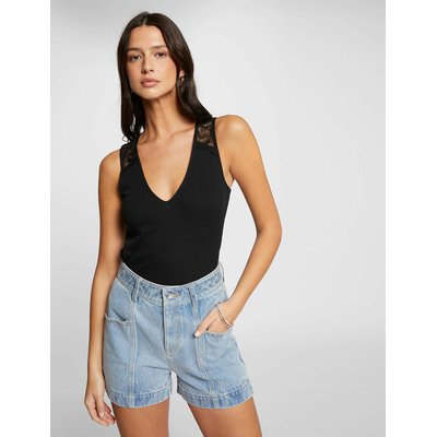 T-shirt col V sans manches MORGAN