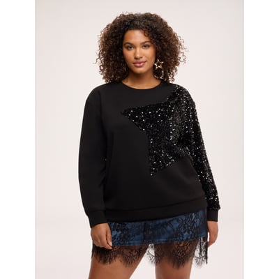 Sweat avec maxi étoile en paillettes FIORELLA RUBINO