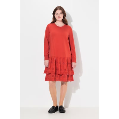 Robe en molleton à col rond et ULLA POPKEN