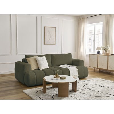 Canapé droit convertible 3 places en tissu bouclette, FUJI BOBOCHIC