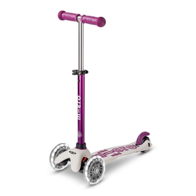 Trottinette 3 roues Mini Micro Deluxe Néon Marine Pink LED MICRO MOBILITY