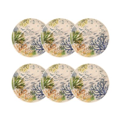 Lot de 6 assiettes à dessert en grès 20cm, CORFOU NOVASTYL