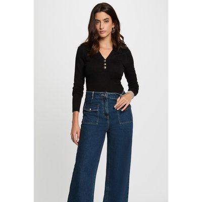 Pull ajusté col polo MORGAN