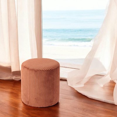 Pouf rond velours côtelé rouille (lot de 2) MALMOE PIER IMPORT