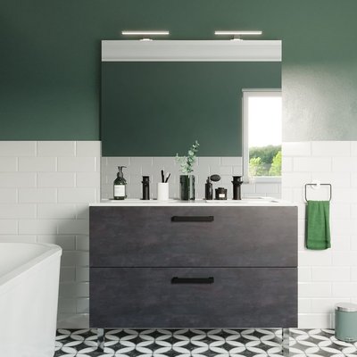 Meuble salle de bain double vasque 2 tiroirs - CHELSEA HOMIFAB