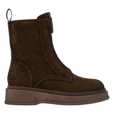 Boots plates, zippées, en cuir suède TAMARIS