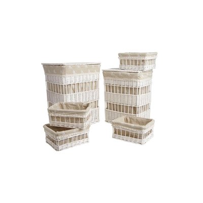 2 paniers à linge + 4 corbeilles en osier (Lot de 6) AUBRY GASPARD