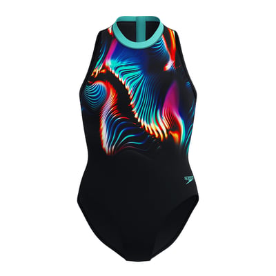 Maillot de bain 1 pièce col ras-du-cou motif/style imprimé numérique HYDRASUIT SPEEDO