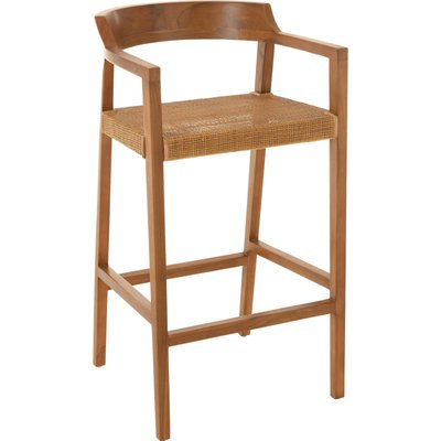 Chaise de bar en bois  assise tressée élégante RECOLLECTION