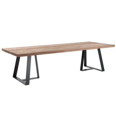 Table de jardin en teck et acier, MARGARITE GESCOVA