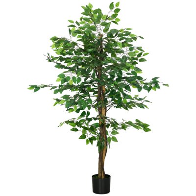 Plante artificiel ficus hauteur 1,5 m grand réalisme pot inclus HOMCOM