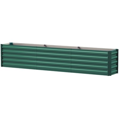 Carré potager de jardin 240 x 120 x 30 cm tôle d'acier ondulée vert OUTSUNNY