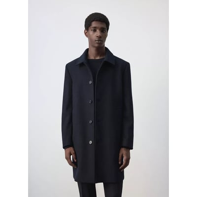 Manteau en laine à col chemise MANGO MAN